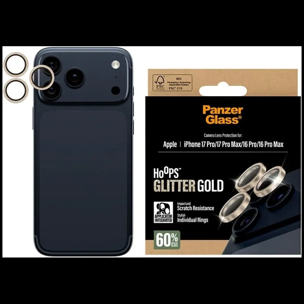 PanzerGlass Hoops Glitter Lens Apple iPhone 17 Pro / 17 Pro Max / 16 Pro / 16 Pro Max gold
 - 1