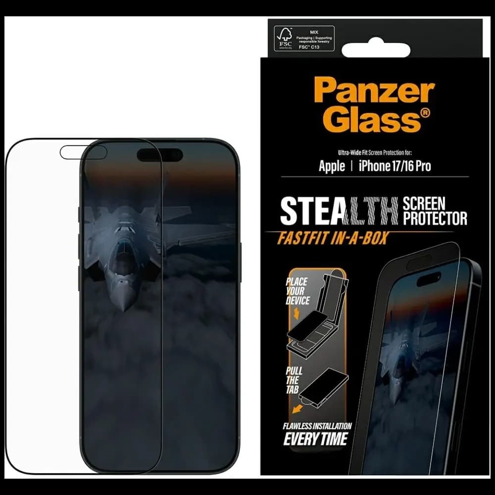 PanzerGlass Stealth Ultra-Wide Fit Fastfit Apple iPhone 17 / 16 Pro
 - 1