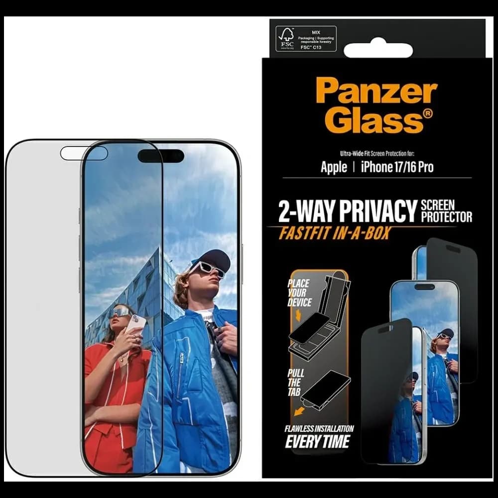 PanzerGlass Ultra-Wide Fit Fastfit Apple iPhone 17 / 16 Pro
 - 1