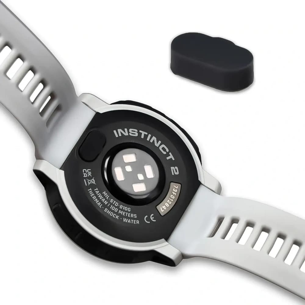 Bizon Accessories Dust Plug for Garmin watches black charging port plug - 1