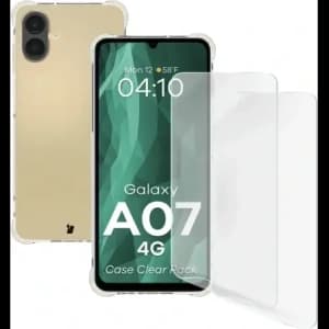 Elastyczne etui + 2x folia na ekran Bizon Case Clear Pack do Samsung Galaxy A07 4G