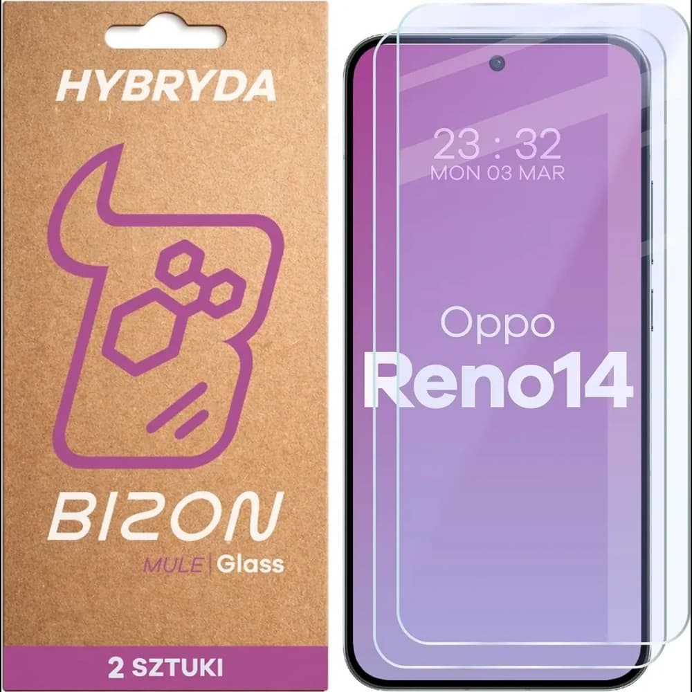 Bizon Glass Mule Duo Oppo Reno 14 [2 PACK]
 - 1