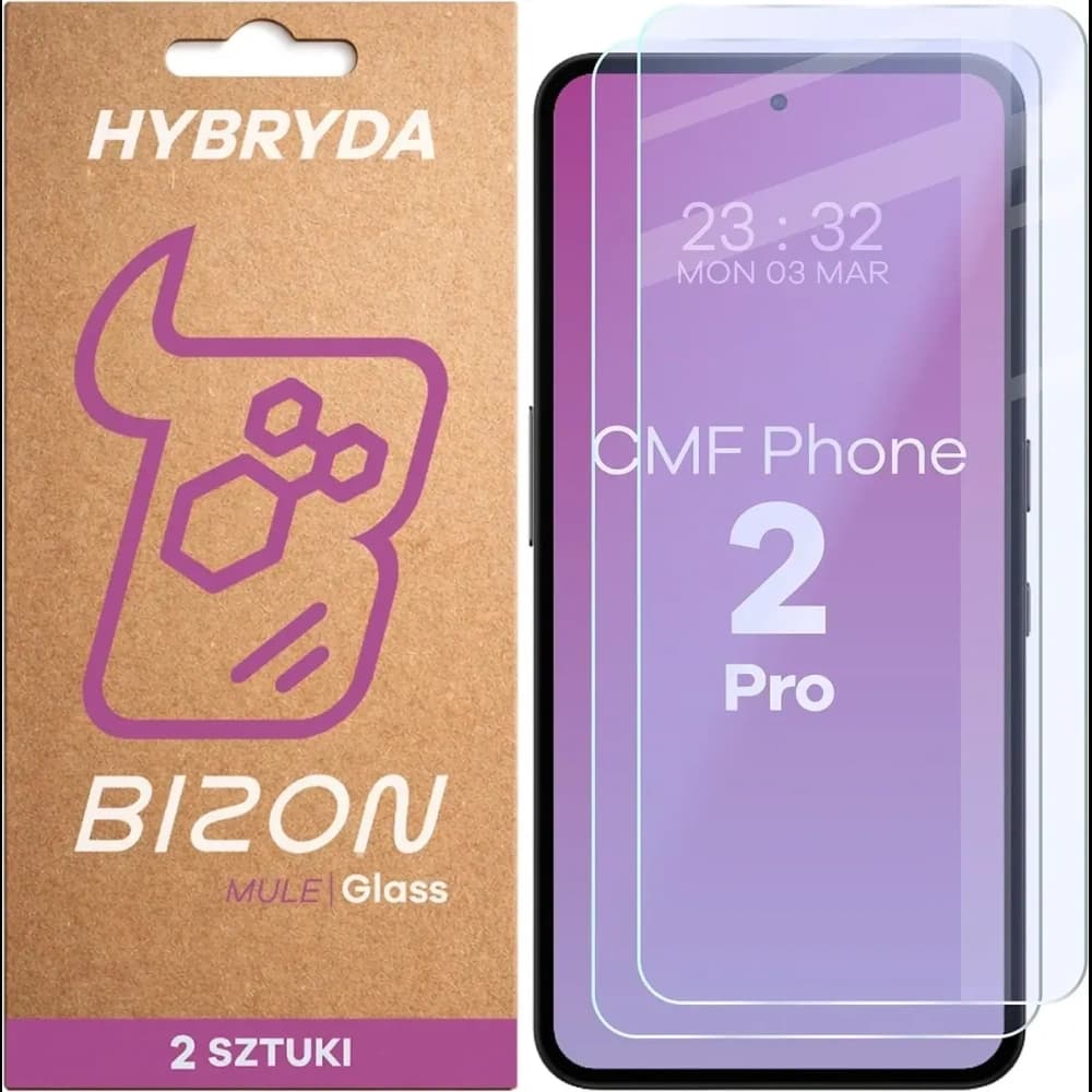 Bizon Glass Mule Duo Nothing CMF Phone 2 Pro [2 PACK]
 - 1