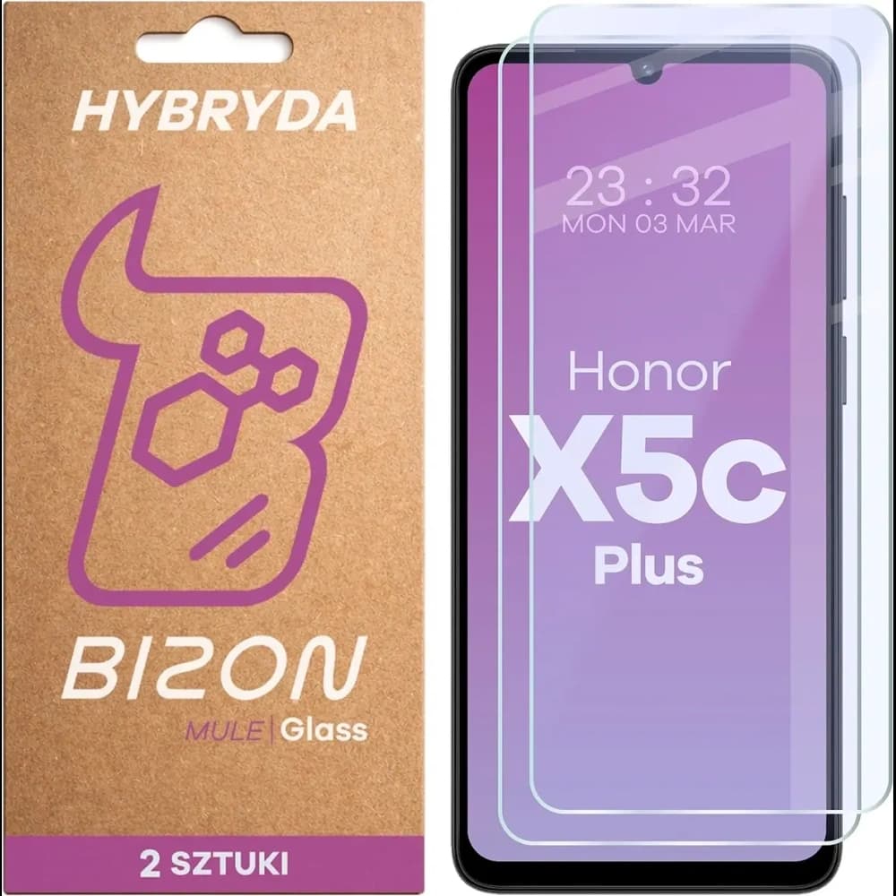 Bizon Glass Mule Duo Honor X5c Plus [2 PACK]
 - 1