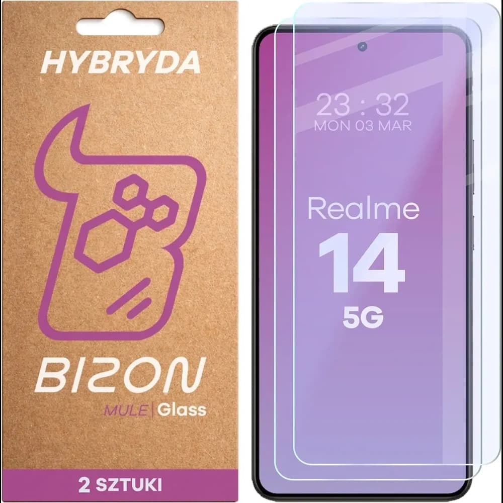 Bizon Glass Mule Duo Realme 14 5G [2 PACK]
 - 1
