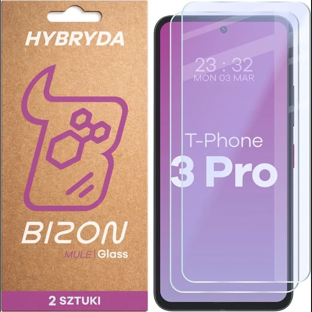 Bizon Glass Mule Duo T Phone 3 Pro [2 PACK] - 1