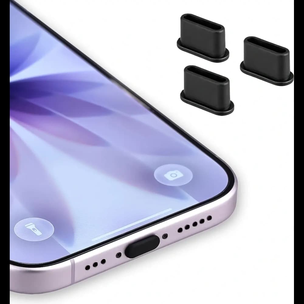 Bizon Accessories Dust Plug for Type C Port Devices black [3 PACK] - 1