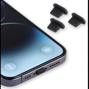 Bizon Accessories Dust Plug for Lightning Port Devices schwarz [3 PACK]