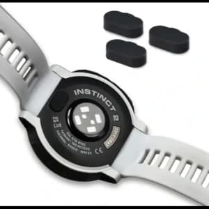 Bizon Accessories Dust Plug for Garmin Watches Charging Port Plug, schwarz [3 PACK]