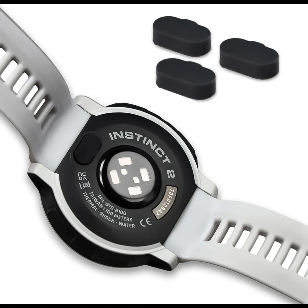 Bizon Accessories Dust Plug for Garmin Watches Charging Port Plug, schwarz [3 PACK] - 1