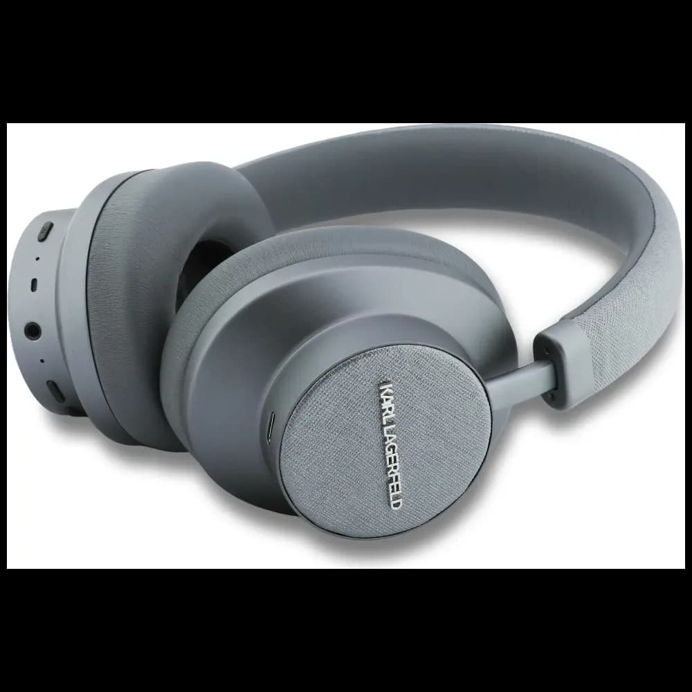 Karl Lagerfeld Saffiano Elongated Bluetooth Wireless over-ear headphones ANC gray - 2