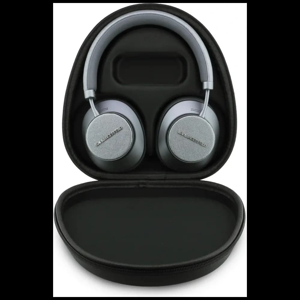 Karl Lagerfeld Saffiano Elongated Bluetooth Wireless over-ear headphones ANC gray - 4