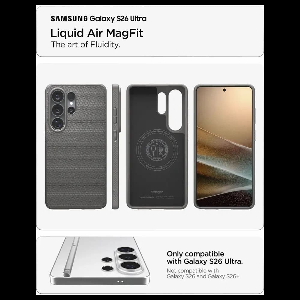 Spigen Liquid Air Mag MagSafe Samsung Galaxy S26 Ultra Marble Grey - 7