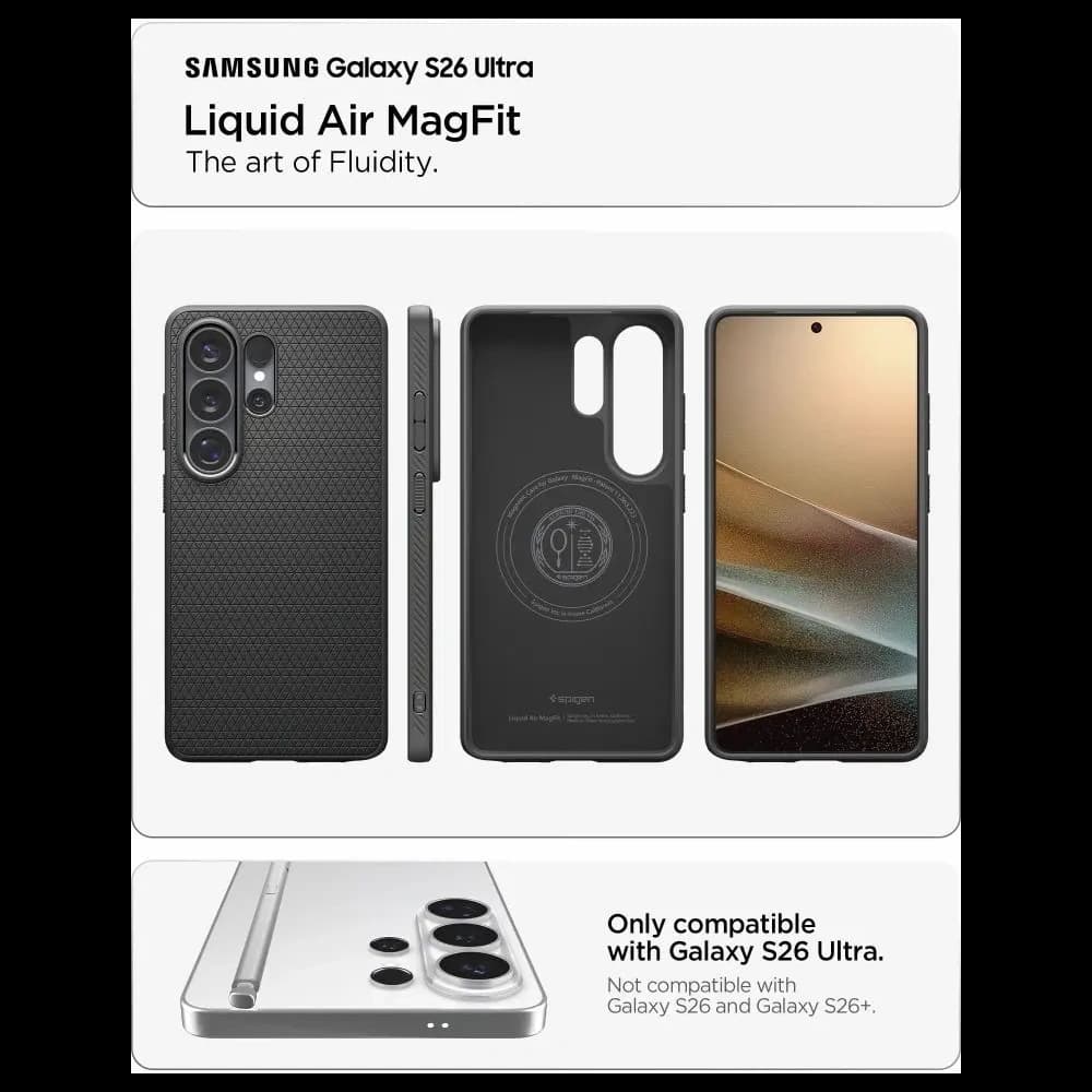 Spigen Liquid Air Mag MagSafe Samsung Galaxy S26 Ultra Matte Black - 8