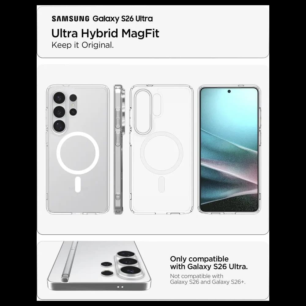 Spigen Ultra Hybrid Mag MagSafe Samsung Galaxy S26 Ultra Clear/white - 6