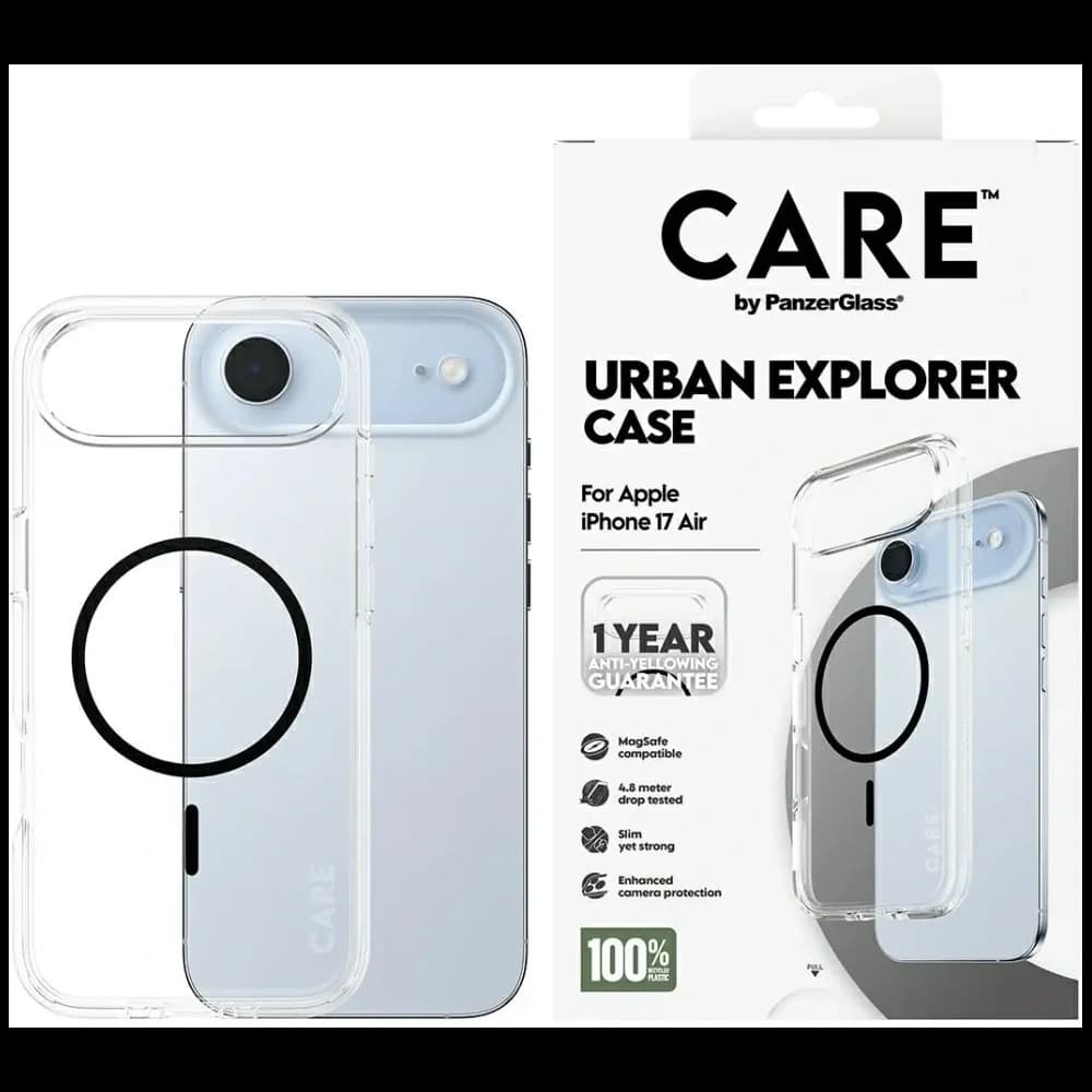 CARE by PanzerGlass Flagship Urban Explorer w. Black MagSafe Apple iPhone Air clear - 1