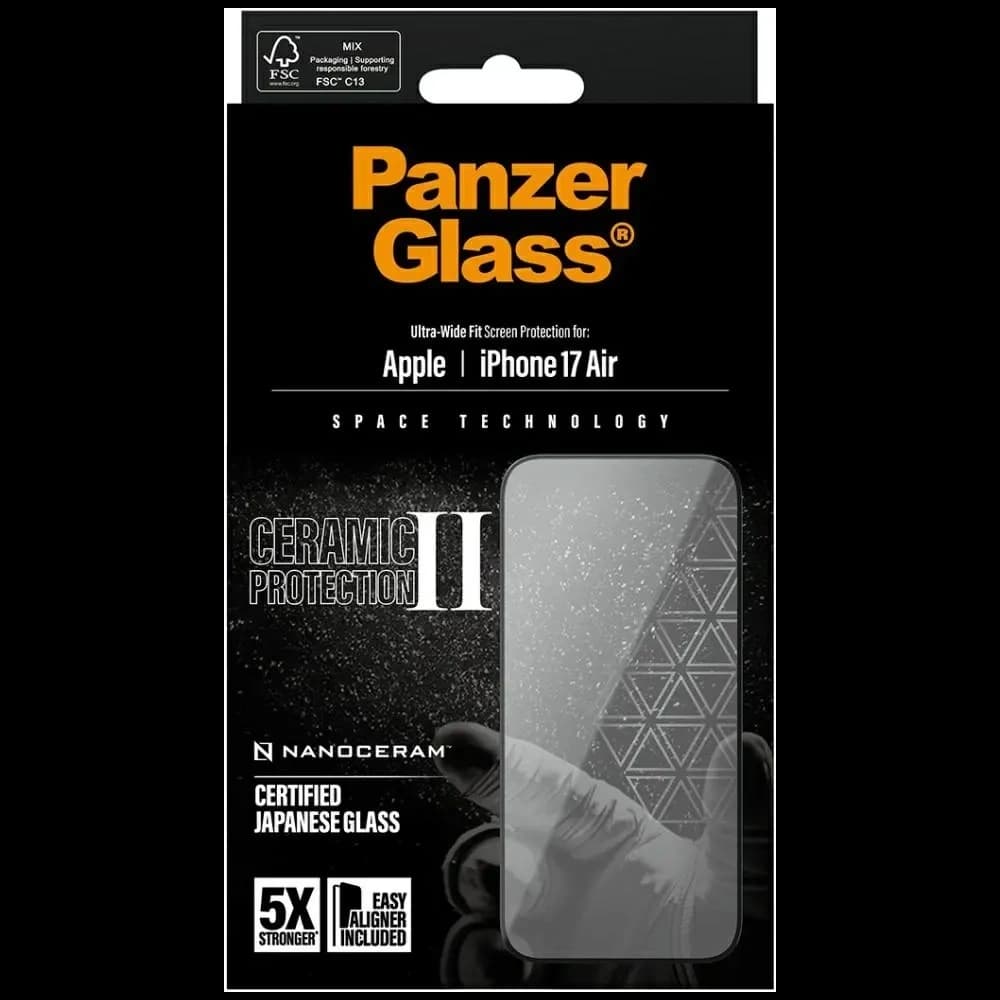 PanzerGlass Ceramic II Ultra-Wide Fit EasyAligner Apple iPhone Air
 - 5