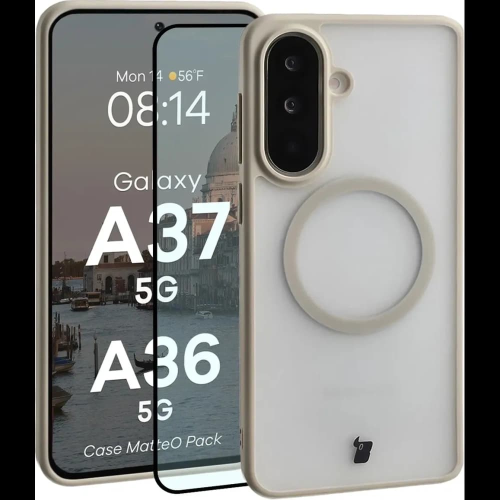Bizon MatteO Magnetic Pack Samsung Galaxy A37 5G / A36 5G, smoky beige - 1