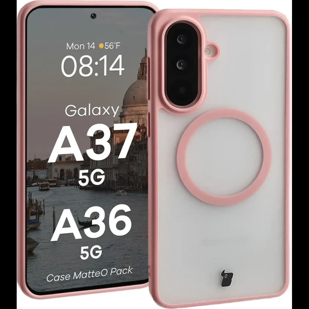 Bizon MatteO Magnetic Pack Samsung Galaxy A37 5G / A36 5G, smoky light pink - 3