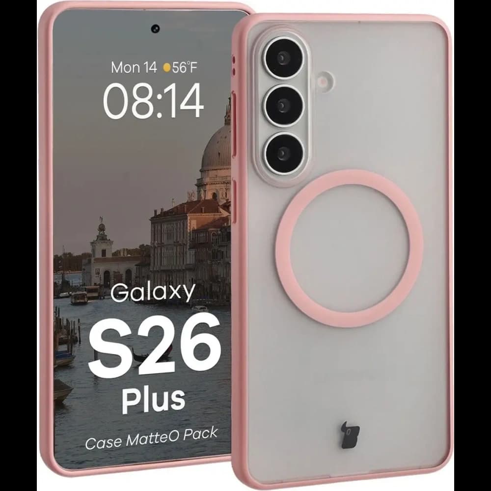 Bizon MatteO Magnetic Pack Samsung Galaxy S26+ Plus, smoky light pink - 3