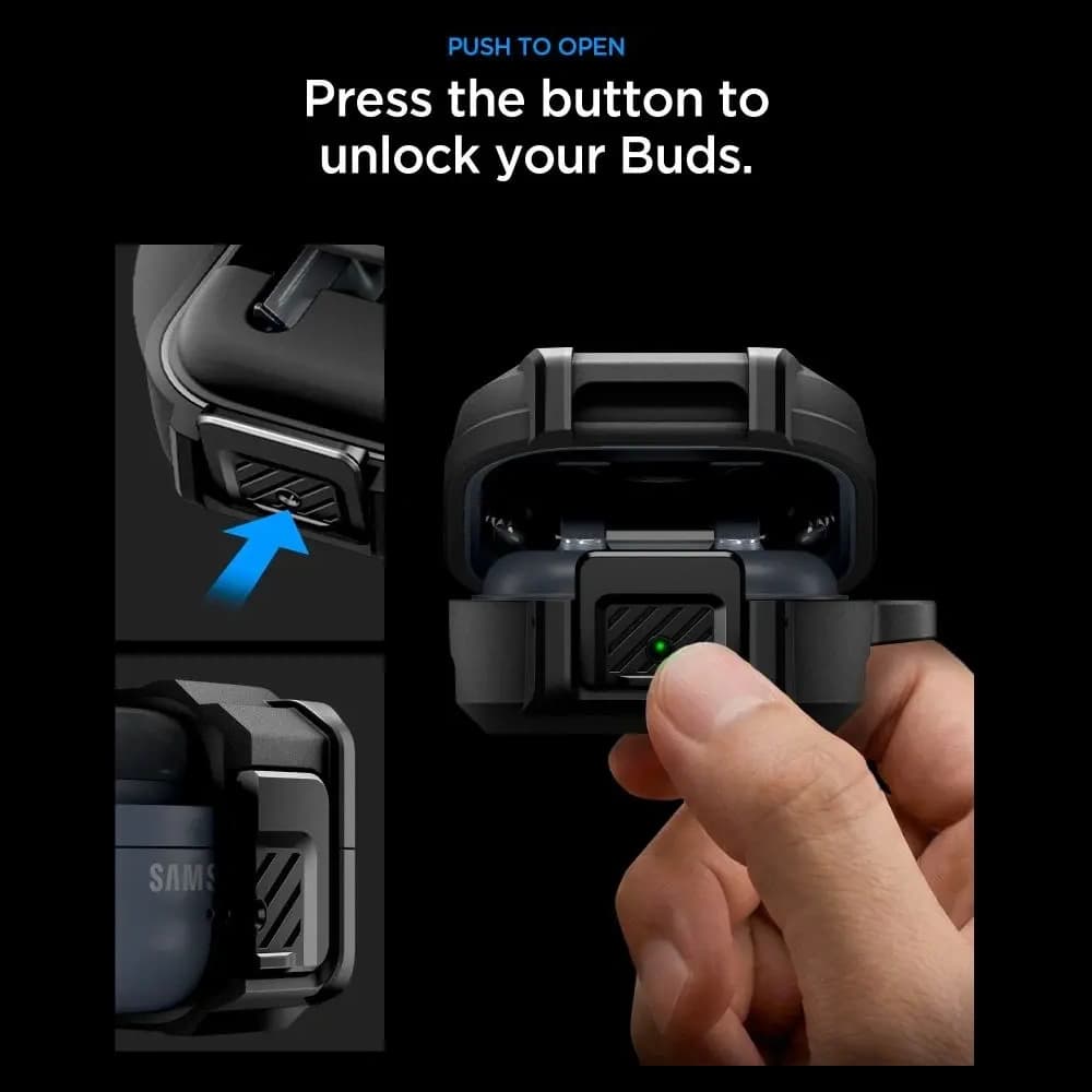 Spigen Lock Fit Samsung Galaxy Buds 4 / 4 Pro Matte Black - 7