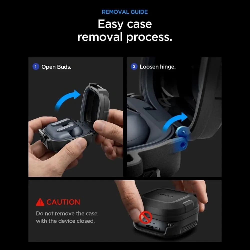 Spigen Lock Fit Samsung Galaxy Buds 4 / 4 Pro Matte Black - 12