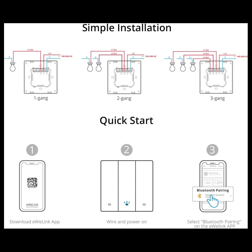 [CR] Intelligenter Wandschalter Sonoff 1-Kanal Wi-Fi schwarz - 19
