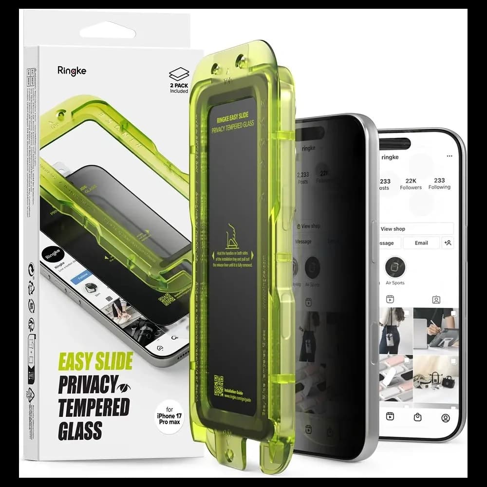 [CR] Ringke Easy Slide Apple iPhone 17 Pro Datenschutz [2 PACK] - 1