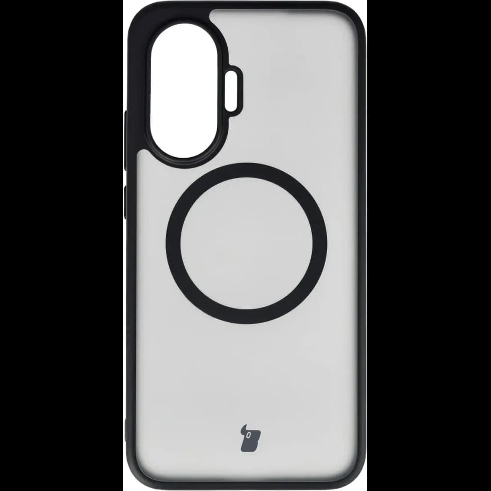 Etui z pierścieniem magnetycznym + szkło hartowane Bizon MatteO Pack do Xiaomi POCO F7, przydymione-czarne - 2