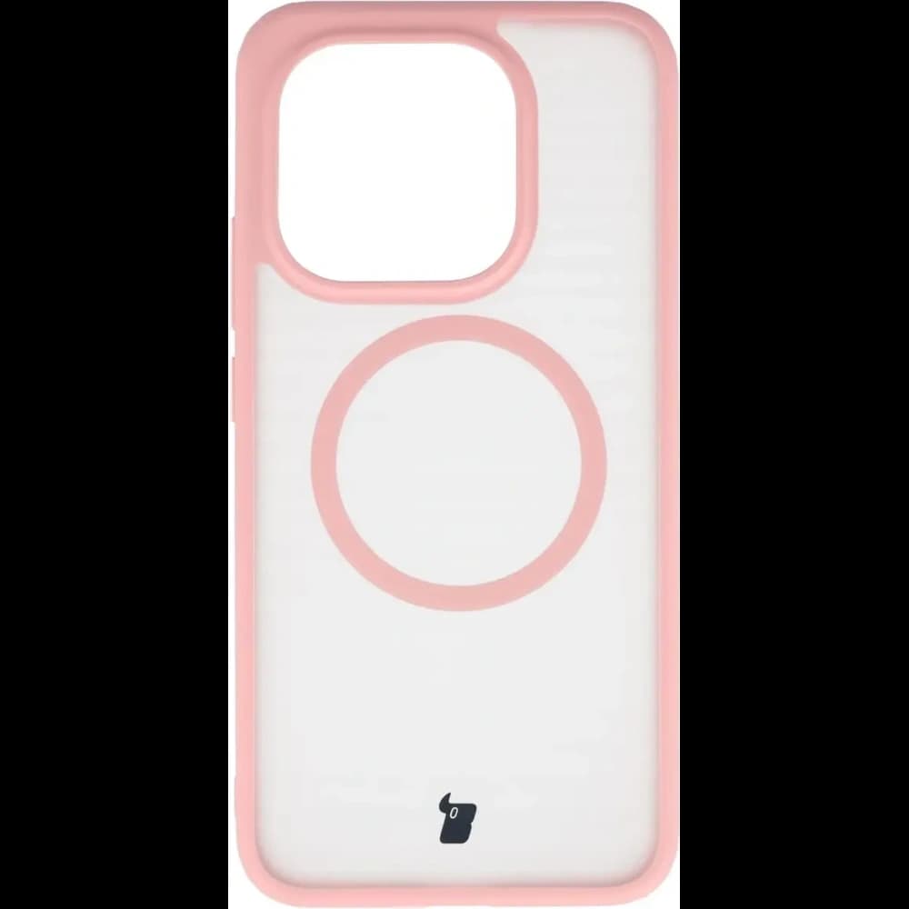Etui z pierścieniem magnetycznym + szkło hartowane Bizon MatteO Pack do Xiaomi 15T, przydymione-jasnoróżowe - 2