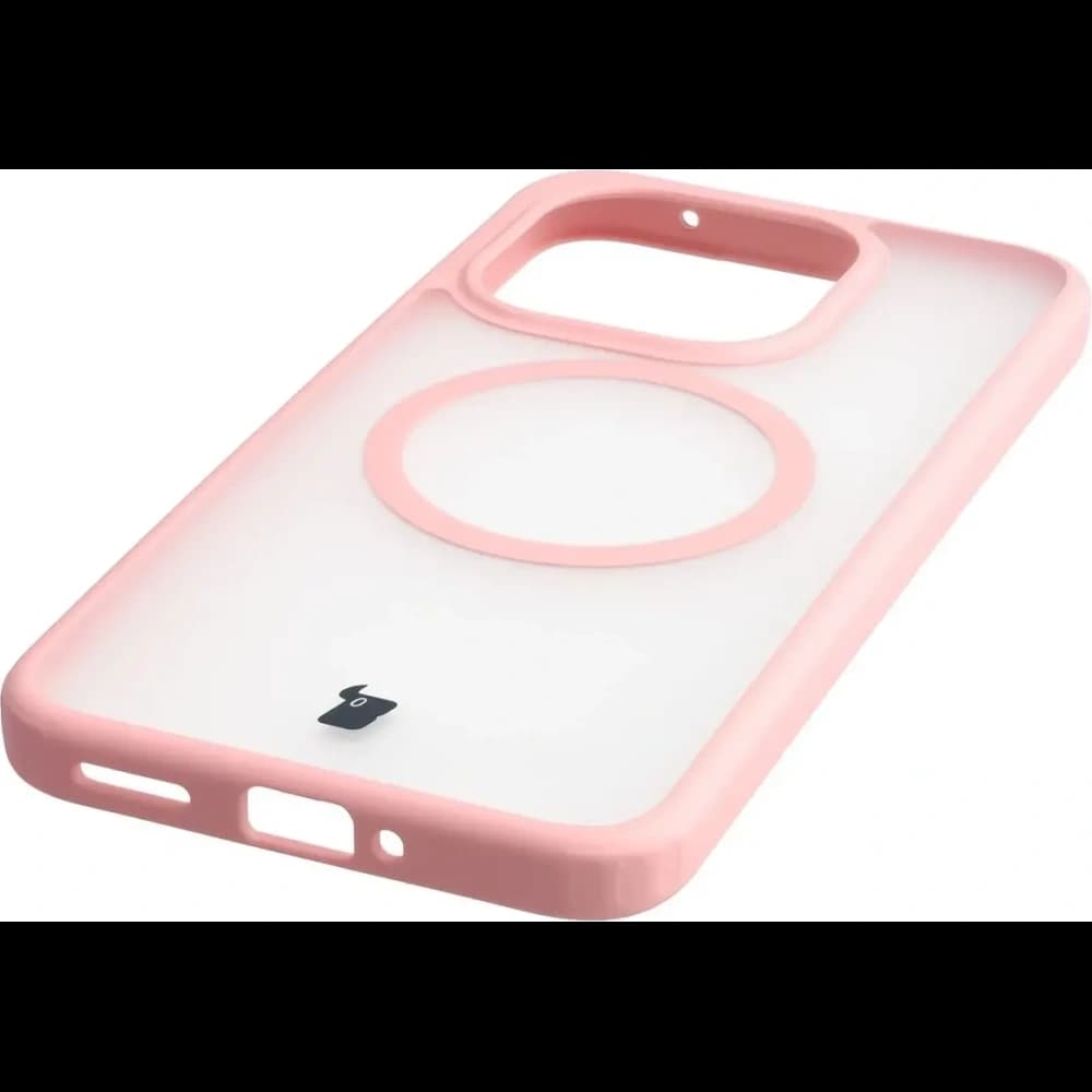 Etui z pierścieniem magnetycznym + szkło hartowane Bizon MatteO Pack do Xiaomi 15T, przydymione-jasnoróżowe - 7