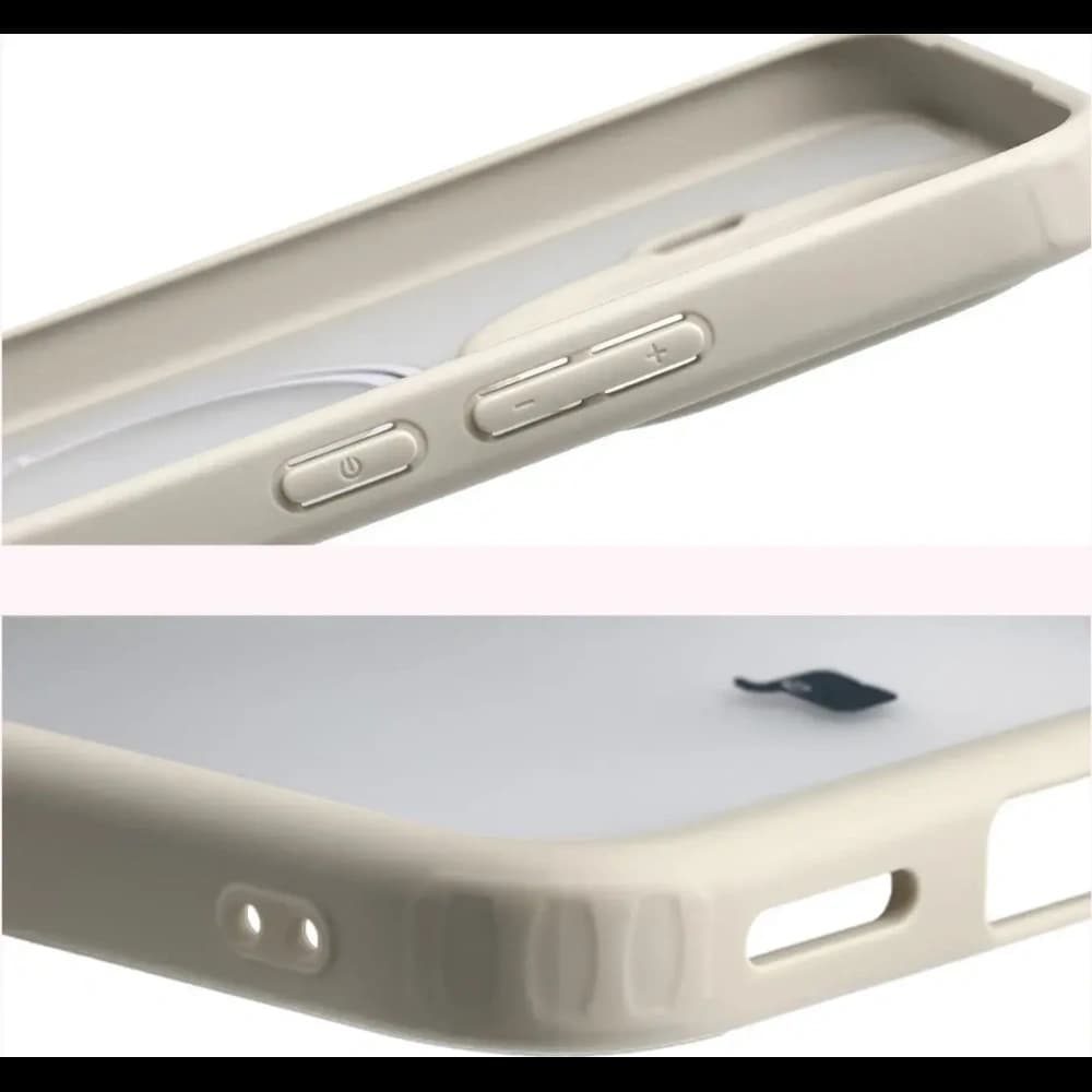 Etui z pierścieniem magnetycznym + szkło hartowane Bizon MatteO Pack do Xiaomi 15T Pro, przydymione-beżowe - 6