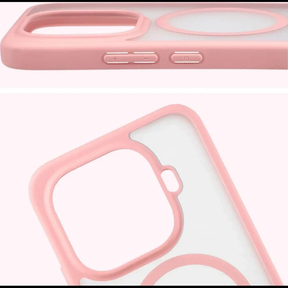 Etui z pierścieniem magnetycznym + szkło hartowane Bizon MatteO Pack do Xiaomi 15T Pro, przydymione-jasnoróżowe - 5