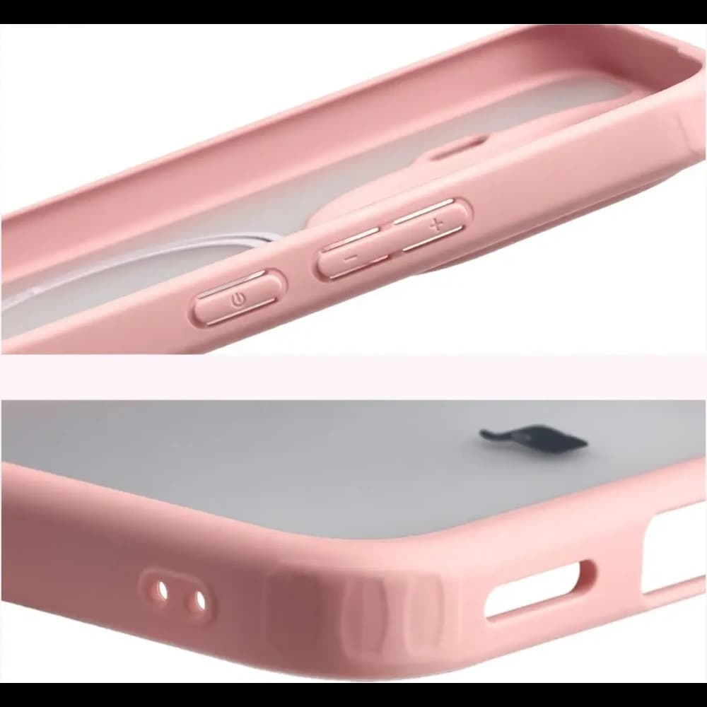 Etui z pierścieniem magnetycznym + szkło hartowane Bizon MatteO Pack do Xiaomi 15T Pro, przydymione-jasnoróżowe - 6