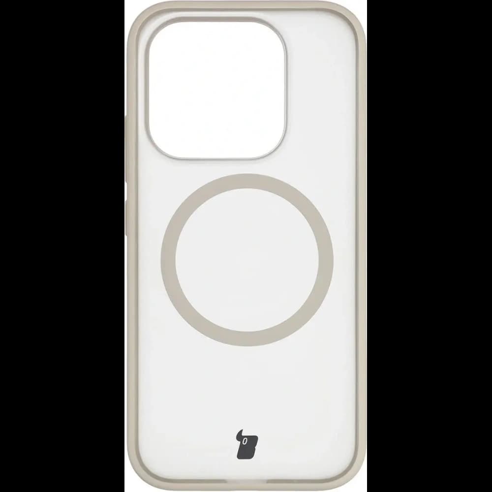 Etui z pierścieniem magnetycznym + szkło hartowane Bizon MatteO Pack do Xiaomi 17, przydymione-beżowe - 2