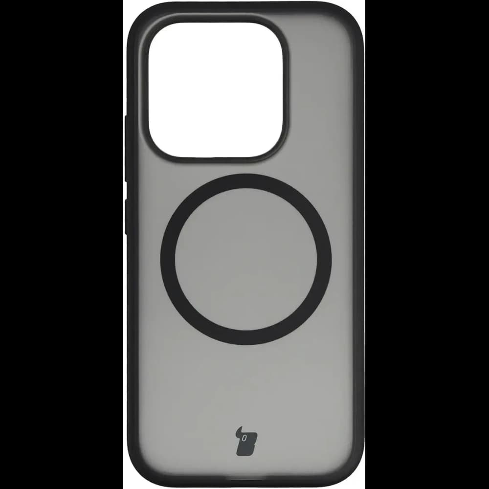 Etui z pierścieniem magnetycznym + szkło hartowane Bizon MatteO Pack do Xiaomi 17, przydymione-czarne - 2