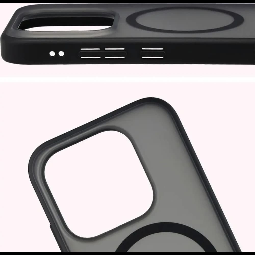 Etui z pierścieniem magnetycznym + szkło hartowane Bizon MatteO Pack do Xiaomi 17, przydymione-czarne - 5