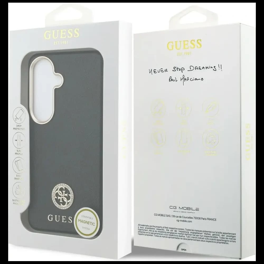 Guess Strass Rundes Logo MagSafe Samsung Galaxy S26+ Plus schwarz
 - 8