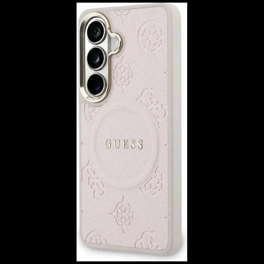 Guess Saffiano Pfingstrose Prägung Ring MagSafe Samsung Galaxy S26+ Plus pink
 - 2