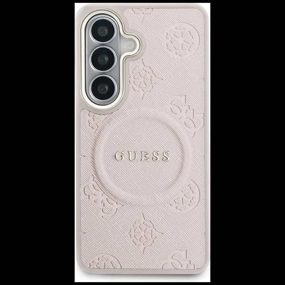 Guess Saffiano Pfingstrose Prägung Ring MagSafe Samsung Galaxy S26+ Plus pink
 - 3
