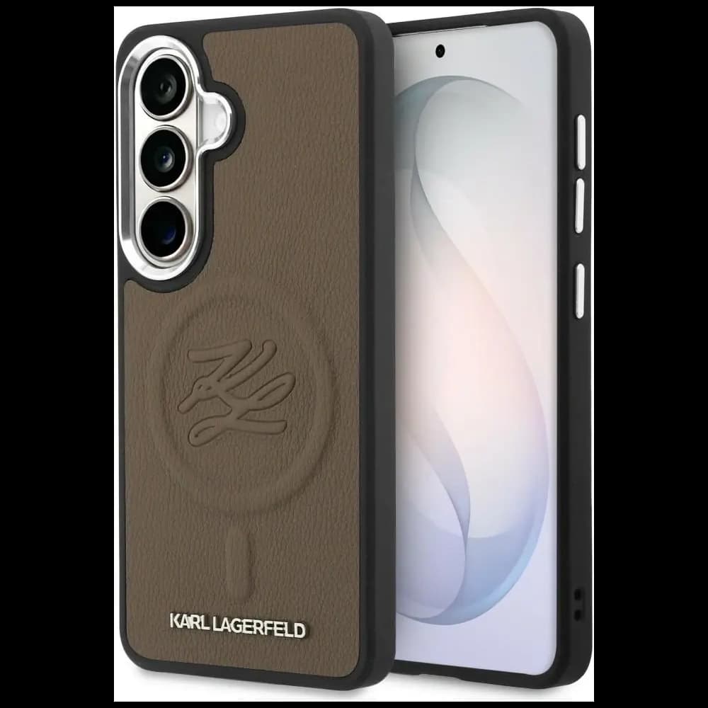 Karl Lagerfeld Prägung Ring Initialen MagSafe Samsung Galaxy S26+ Plus braun
 - 1