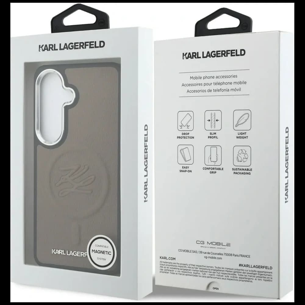 Karl Lagerfeld Prägung Ring Initialen MagSafe Samsung Galaxy S26+ Plus braun
 - 8