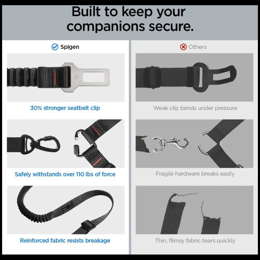 Spigen PS100 Universeller Autosicherheitsgurt Halter Für Haustiere Schwarz
 - 16