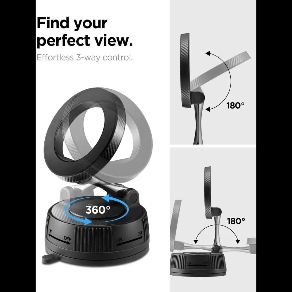 Spigen MFT36 Vacuumlock Magnetischer MagSafe Dashboard Auto Halter Schwarz
 - 8