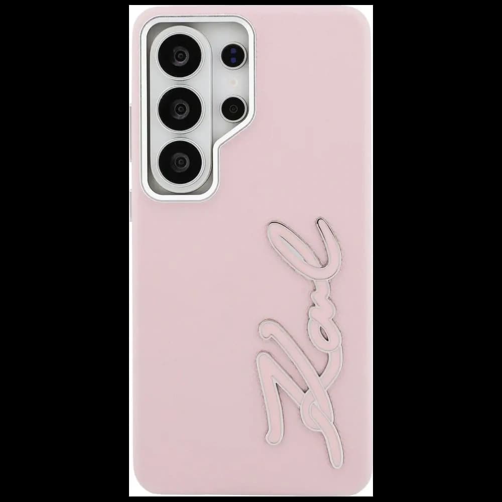Karl Lagerfeld Grained Signature Metal Resin Logo Samsung Galaxy S26 Ultra pink - 3