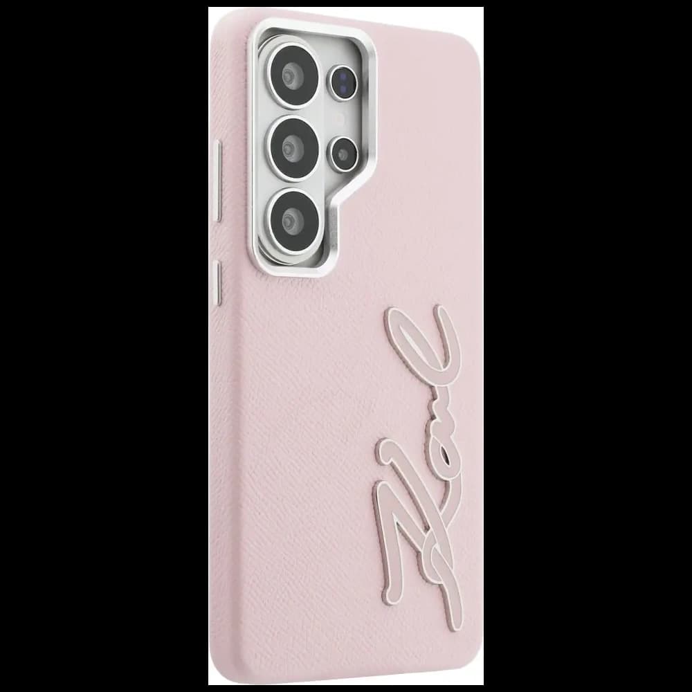 Karl Lagerfeld Grained Signature Metal Resin Logo Samsung Galaxy S26 Ultra pink - 4