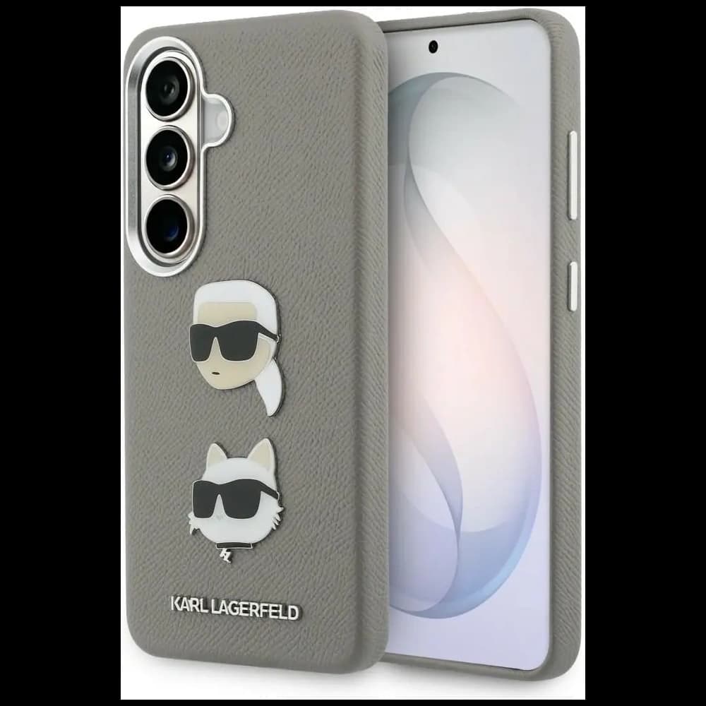 Karl Lagerfeld Saffiano Doppelköpfe Metall Samsung Galaxy S26 silber
 - 1