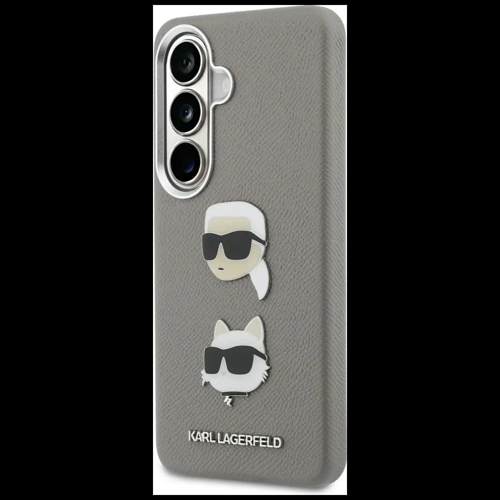 Karl Lagerfeld Saffiano Doppelköpfe Metall Samsung Galaxy S26 silber
 - 2