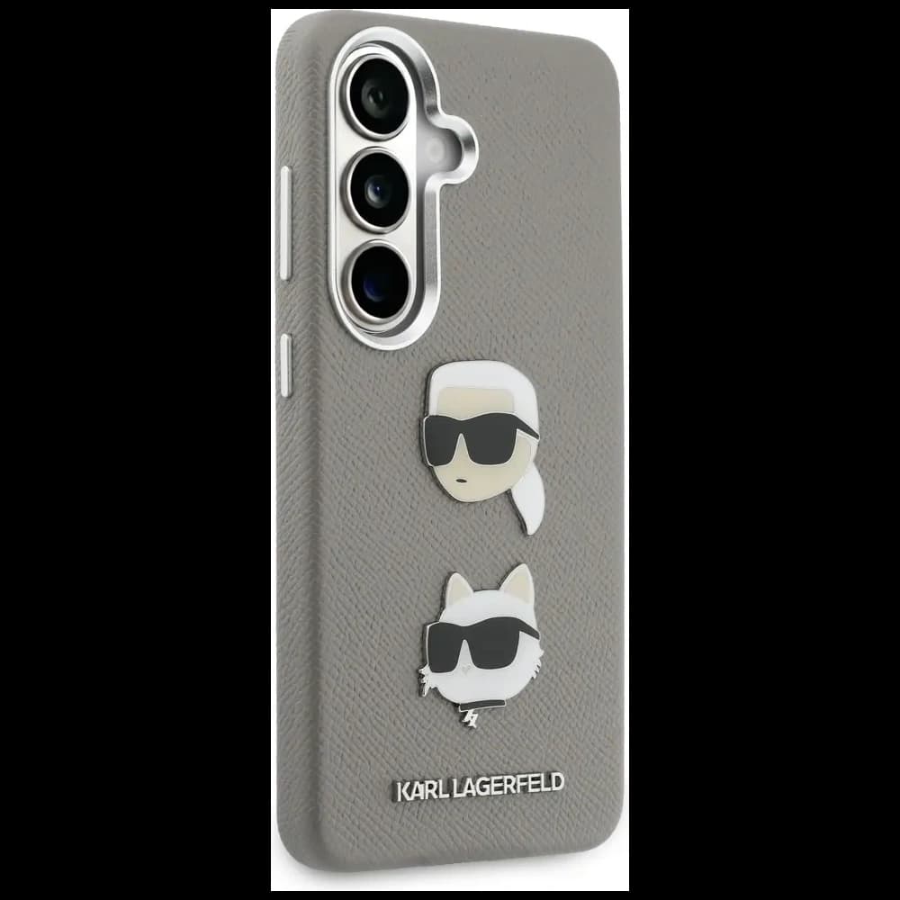 Karl Lagerfeld Saffiano Doppelköpfe Metall Samsung Galaxy S26 silber
 - 4