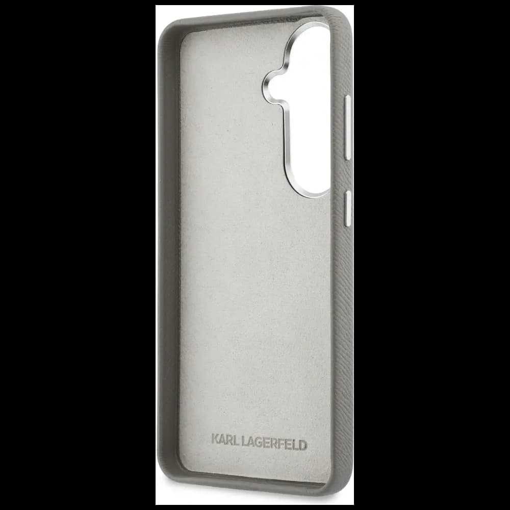 Karl Lagerfeld Saffiano Doppelköpfe Metall Samsung Galaxy S26 silber
 - 7